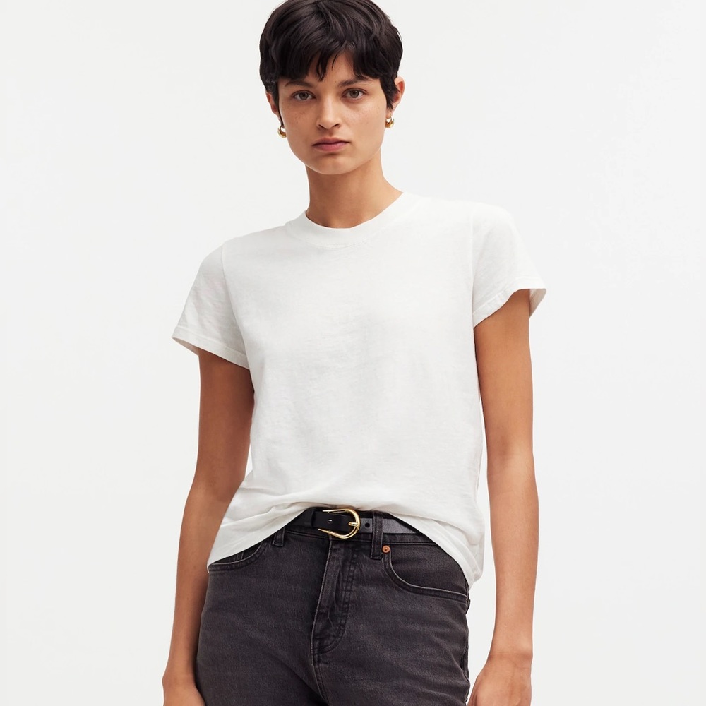 NWT Madewell Premium Standard 01. The Shrunken Tee in WHite